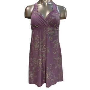 Gilligan & Omalley Women's M Purple Floral Sleeveless Sleepwear Dress